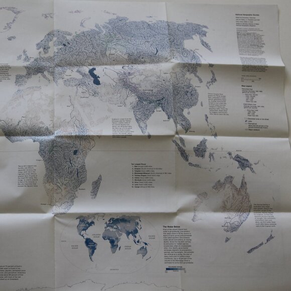 National Geographic "Map World of Rivers"/ 'Hidden Water.' - Picture 3 of 6